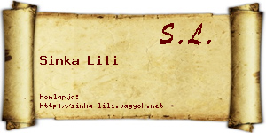 Sinka Lili névjegykártya